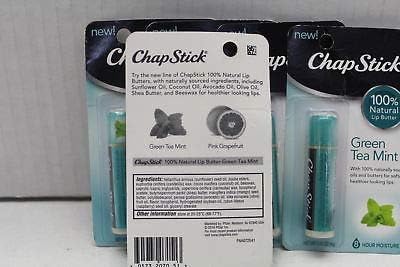 Chapstick 100% Natural Lip Butter, Green Tea Mint, 0.15 Oz 