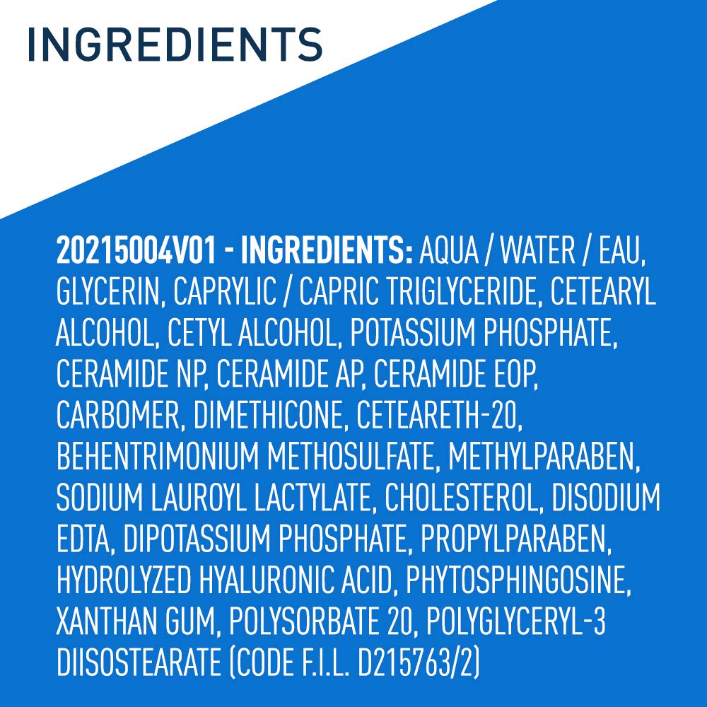 Cerave Daily Moisturizing Lotion for Dry Skin, Body Lotion & Face Moisturizer with Hyaluronic Acid and Ceramides, Daily Moisturizer, Fragrance Free, Oil-Free.
