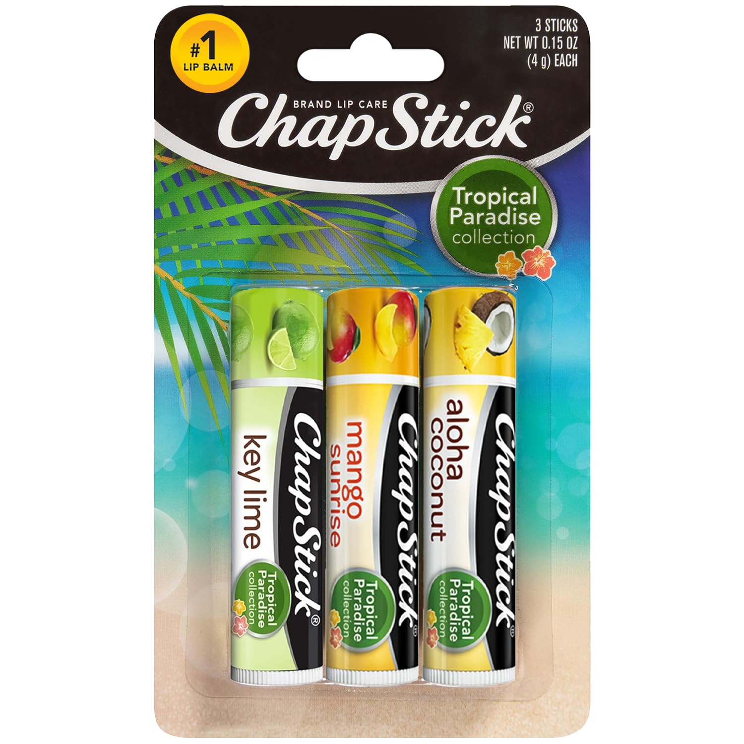 Chapstick Moisturizer Original Lip Balm Tubes, SPF 15 and Skin Protectant - 0.15 Oz (Pack of 3)