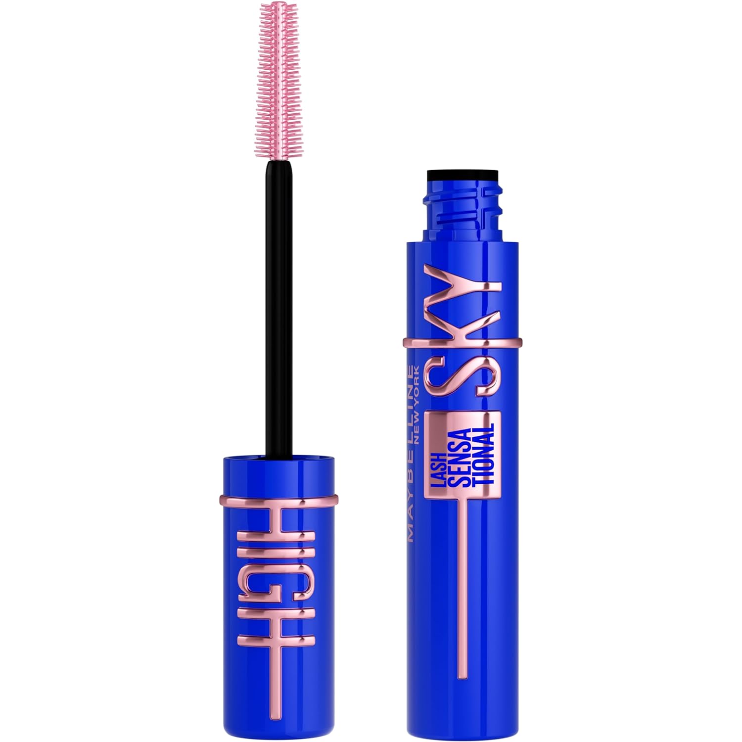 Maybelline Lash Sensational Sky High Washable Mascara Makeup, Volumizing, Lengthening, Defining, Curling, Multiplying, Buildable Formula, Blackest Black, 1 Count