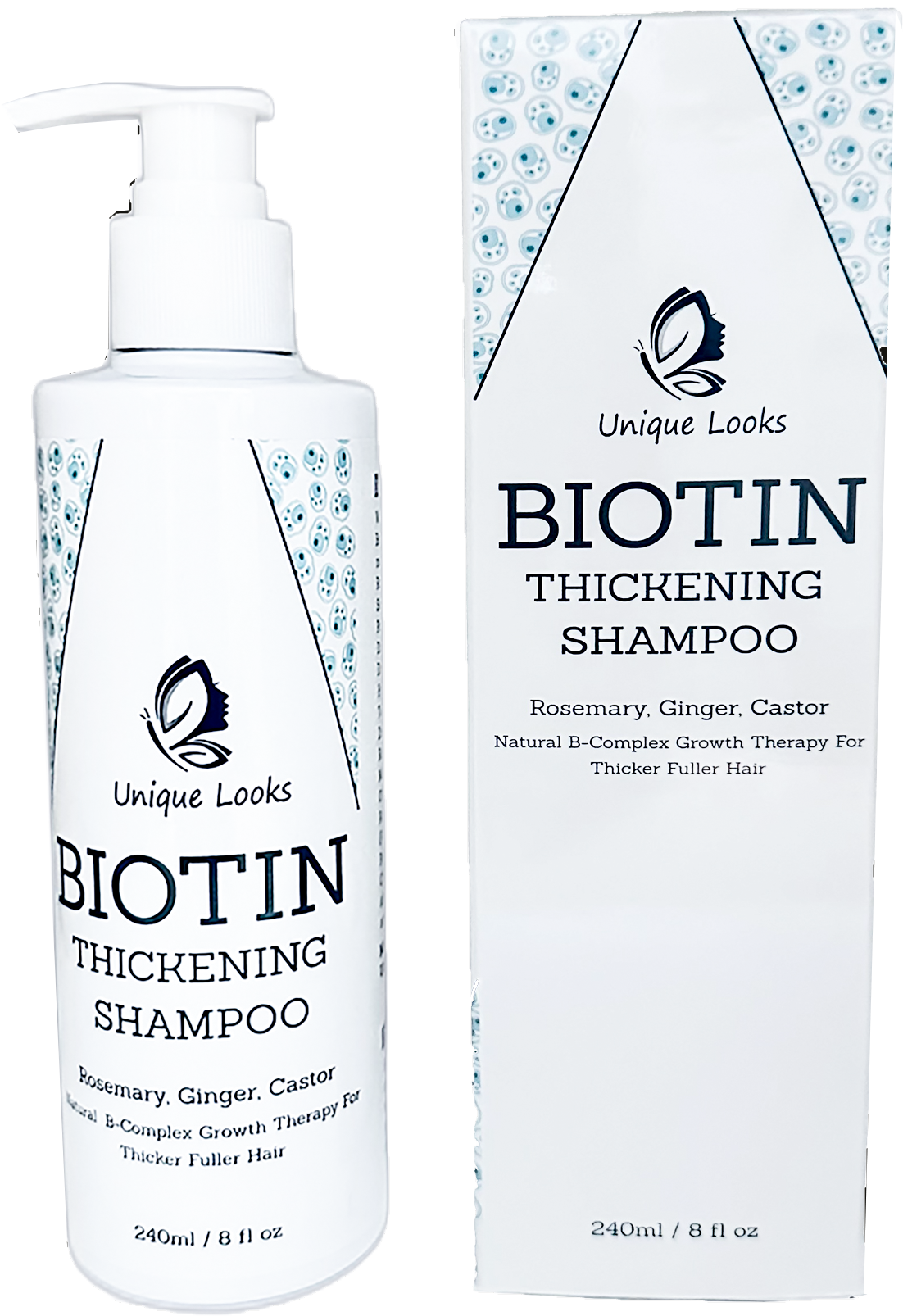 Unique Looks Biotin Shampoo, Natural Organic Vegan Oil, Hair Growth, Thickening Hair Loss Treatment For Men & Women.