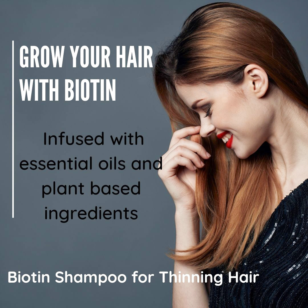 Unique Looks Biotin Shampoo, Natural Organic Vegan Oil, Hair Growth, Thickening Hair Loss Treatment For Men & Women.